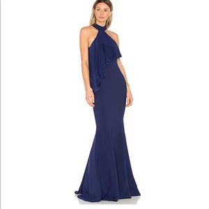 Jay Godfrey Franklin Gown in Navy Blue